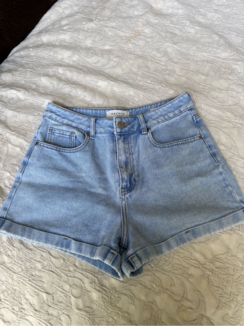 PacSun Light Wash High-Rise Denim Shorts